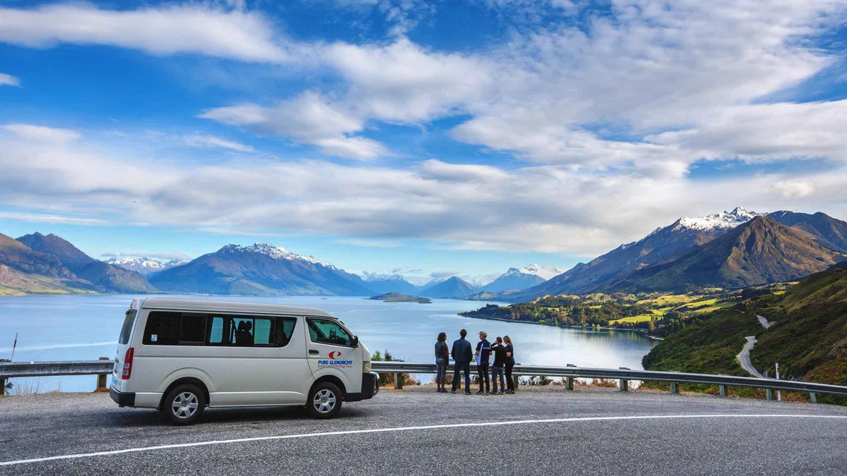 Braided river flats and beech forest on the road to Glenorchy — Glenorchy from Queenstown, New Zealand